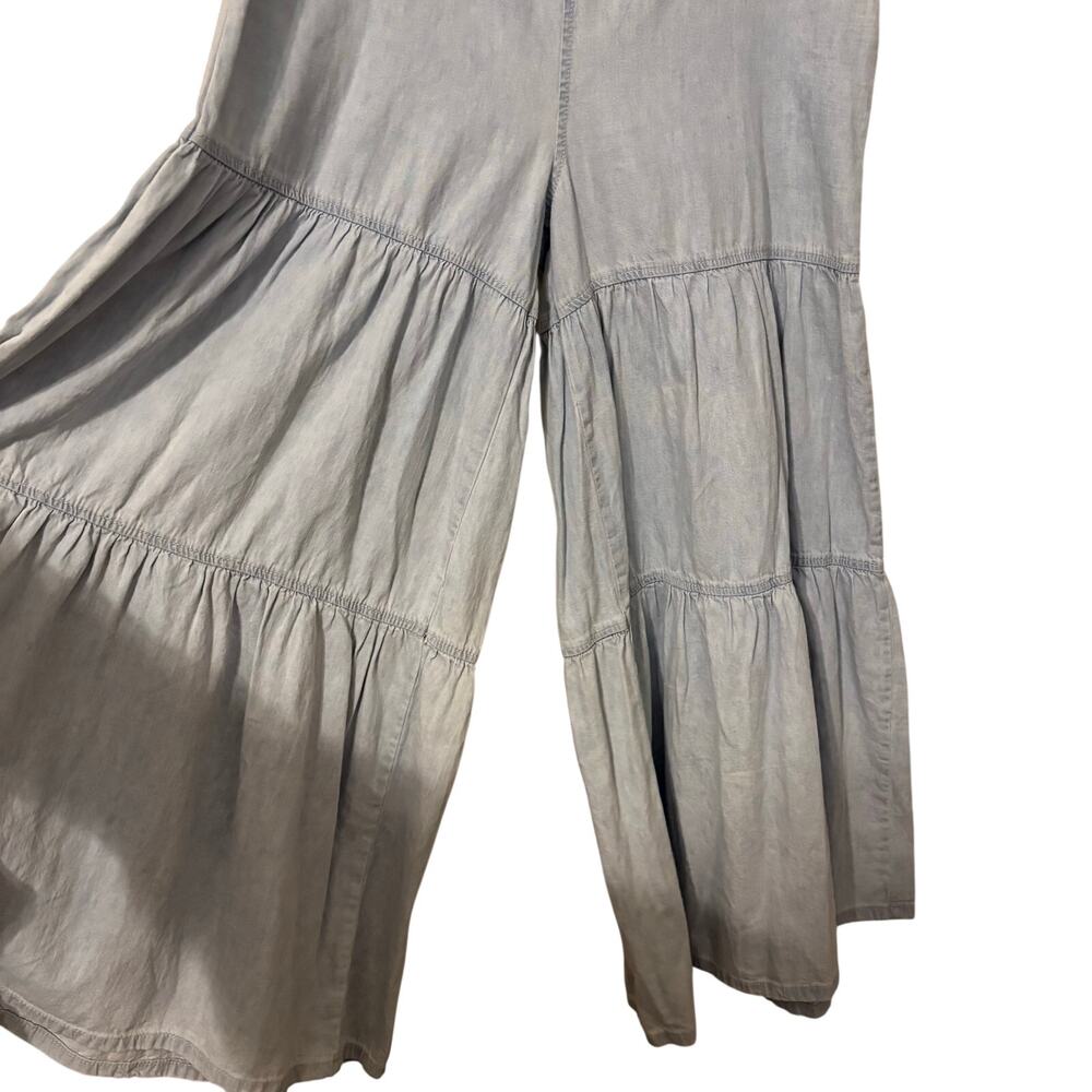 New Free People FP NWT 100% Cotton Stargazing Tiered Wide Leg Pants Size 14 - Picture 7 of 9